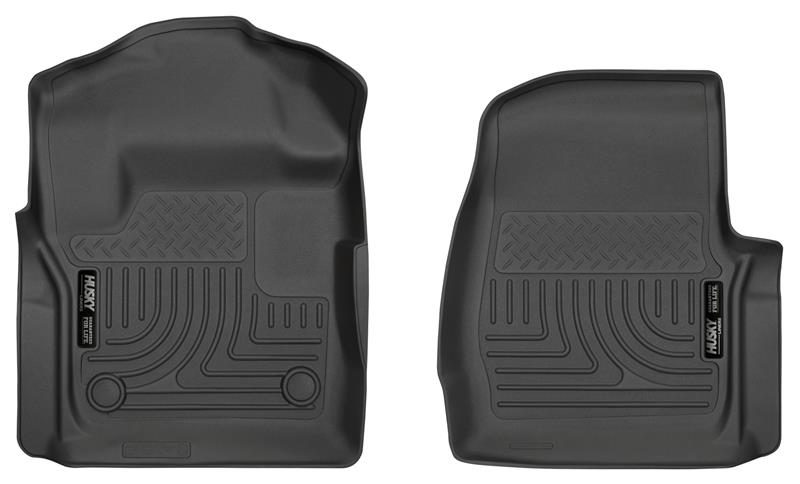 Ford F-350 Floor Mats - Front - Husky Liners - WeatherBeater - Black - `17-`27